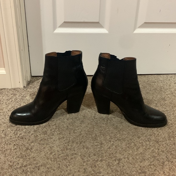 Frye black leather ankle high heel bootie boots sz 9.5 - Picture 4 of 8